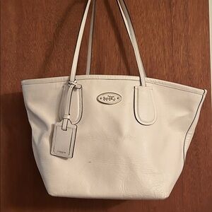 Coach Cream Leather Tote Bag